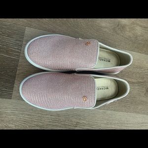 BRAND NEW never worn Michael Kors Sparkle pink slip on sneakers size 4.